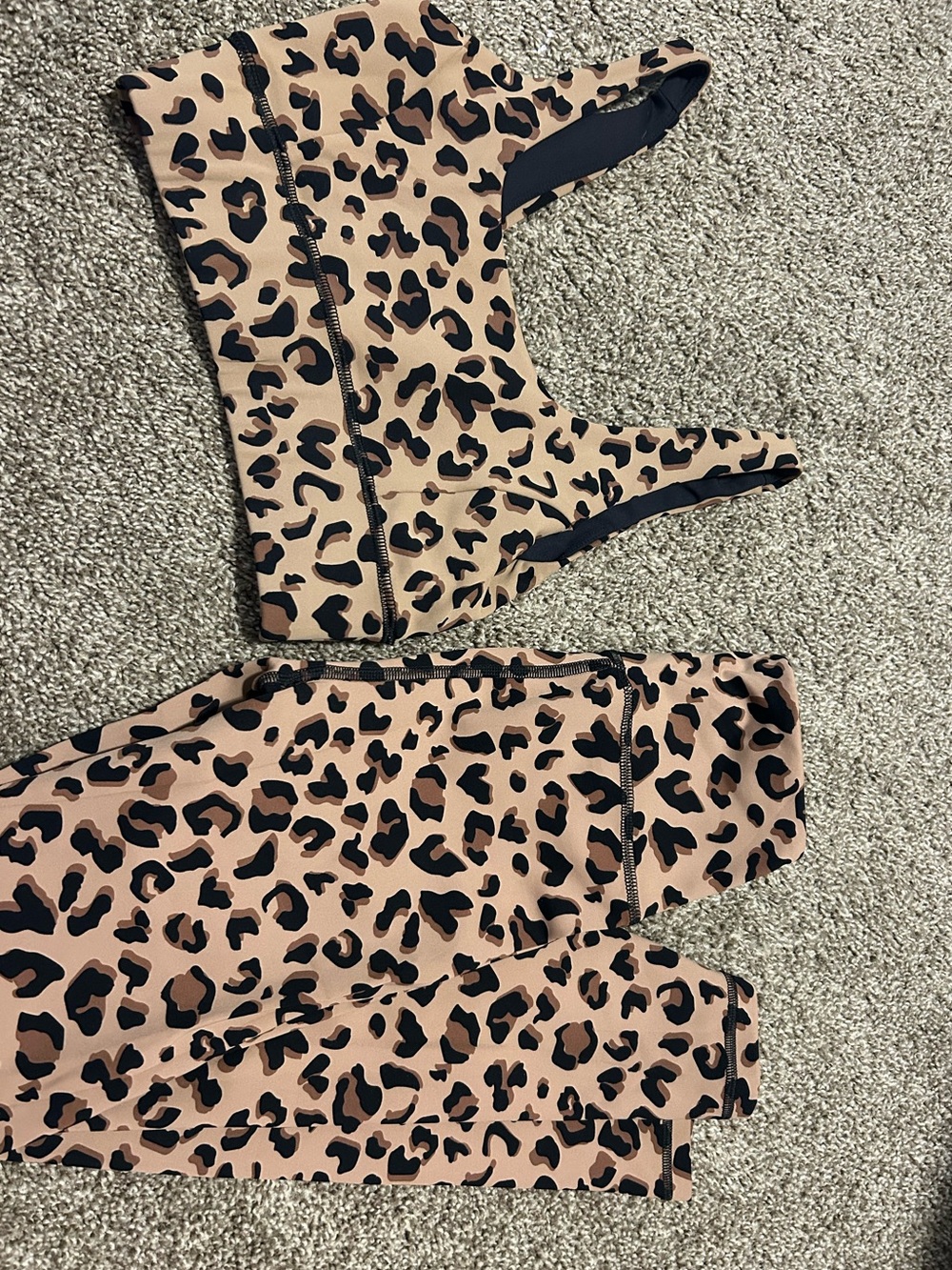 IVL Leopard Print Active Crop Tank and Leggings Set